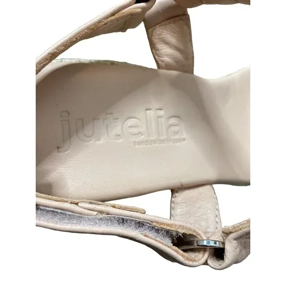 JUTELIA WOMEN'S BLUSH LEATHER WEDGE OPEN TOE SANDAL SZ 39/8.5 NWOT - Picture 6 of 10